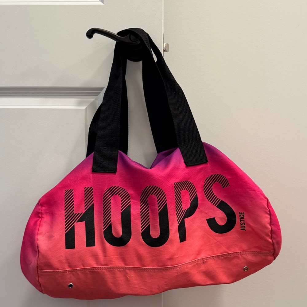 Justice multi color hoops basketball travel duffle bag
